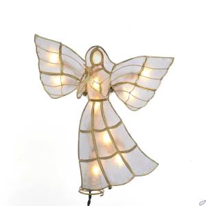 Nationaal volkslied Glad Sherlock Holmes VERWACHT * Kerstboompiek transparante Engel met verlichting - met duif (  metaal/papier - 21,9cm) | UL3138