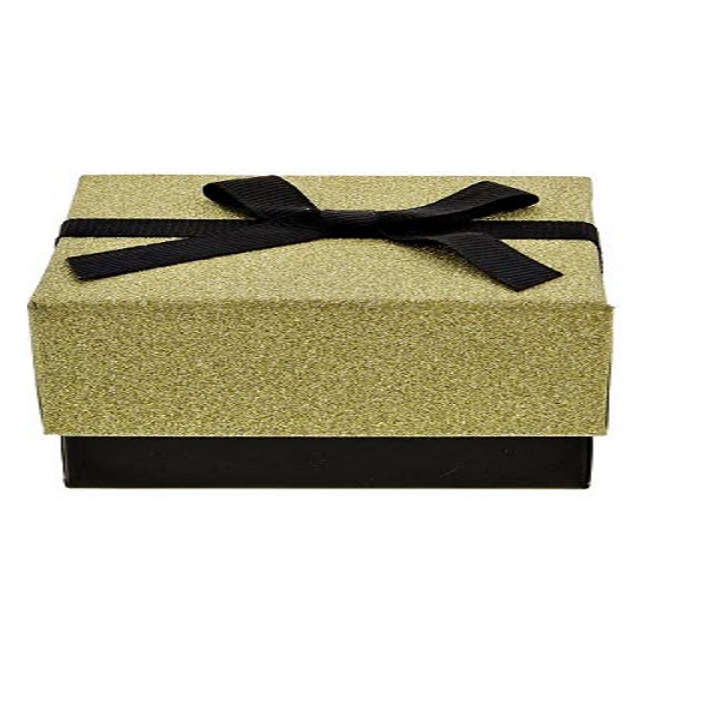 scherp Van God Antipoison UITVERKOCHT * Cadeaudoosje vierkant - goudzwart met glitters en strik (M)  (karton, 4x13,8x13,8 cm) - wordt alleen geleverd bij bestelling kerstbal |  CAD0101_02