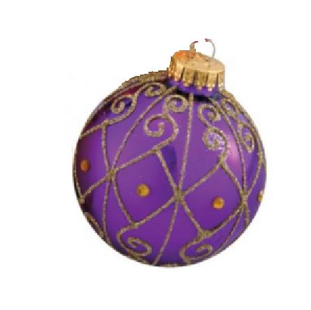Souvenir Verstrooien Middeleeuws Design ronde kerstbal in Fabergé stijl - paarsgoud (glas, 6,5 cm) |  GG0742_04